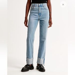 TALL Abercrombie&Fitch Ultra High Rise 90s straight Jean with Cuff Hem